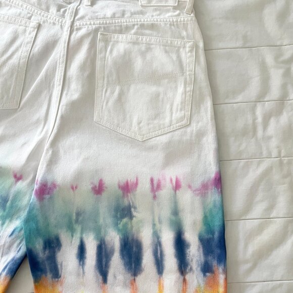 Custom Tie-Dye Free Speech Shorts – Size 8 – Upcycled Summer Denim - Picture 7 of 12